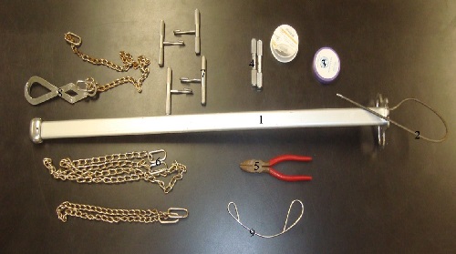 Obstetric tools required to perform a fetotomy in cattle.